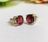 1ct Round Cut Simulated Pink Ruby Solitaire Stud Earrings 14k White Gold Plated