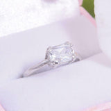 1ct Radiant Cut Diamond Solitaire Promise Engagement Ring 14k White Gold Finish