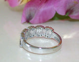 5Ct Baguette Cut Diamond Half Eternity Stylish Wedding Band 14K White Gold Over