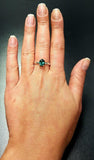 1.2ct Engagement Ring Oval Cut Green Emerald Solitaire 14k White Gold Finish