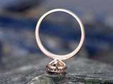 1ct Pear Cut Peach Morganite Engagement Ring 14k Rose Gold Finish Halo Solitaire