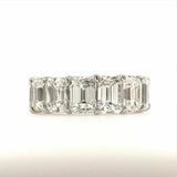 6Ct Emerald Cut Diamond Women Wedding Band 14K White Gold Finish Full Eternity