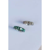 3.5ct Green Emerald Cut Wedding Band Ring Full Eternity Women 14k WhiteGold Over