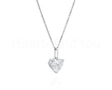 0.8ct Heart Cut Simulated Diamond Solitaire Pendant Chain 14k White Gold Plated