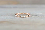 0.2ct Round Cut Diamond Wedding Band 14k Rose Gold Finish Dainty Full Eternity