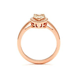 0.84ct Pear Cut Champagne Diamond Engagement Ring 14k Rose Gold Finish Halo