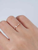 0.6ct Round Cut Diamond Engagement Ring Minimalist Cluster 14k Rose Gold Finish