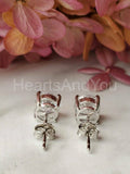 2ct Round Cut Moissanite Push Back Stud Earrings For Women 14k White Gold Plated