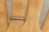 3Ct Round Cut Black White Diamond Half Eternity Wedding Band 14K White Gold Over