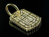 2.25ct Round Cut VVS1D Diamond Iced Out DogTag Pendant 14k Yellow Gold Finish