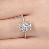 2.3ct Oval Cut Diamond Engagement Ring Halo 14k Rose Gold Over with Round Accent