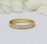 2ct Baguette Cut VVS1D Diamond Wedding Band Full Eternity 14k Yellow Gold Finish