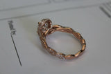 2ct Oval Diamond Halo Twist Infinity Band Engagement Ring 14k Rose Gold Finish