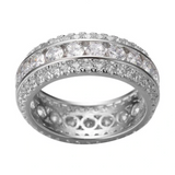 3ct Round Cut Diamond Wedding Ring 14k White Gold Over Unique Full Eternity Band