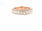 2ct Round Cut Diamond Half Eternity Milgrain Wedding Ring 14k Rose Gold Finish