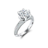 Stylish Four Row Engagement Ring 2.5ct Round Cut Diamond 14k White Gold Finish