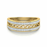 2Ct Round Cut Diamond Stylish Art Deco Wedding Ring Band 14K Yellow Gold Finish