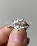 1ct Heart Cut Simulated Diamond Solitaire Engagement Ring 14k White Gold Plated