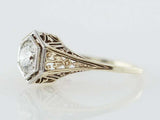 1.2ct Round Cut Diamond Engagement Ring Filigree Vintage 14k White Gold Finish