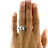 4Ct Round Cut Diamond Solitaire Engagement Ring 14K White Gold Over Split Shank