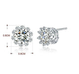 2ct Round Cut VVS1D Diamond Crown Solitaire Stud Earrings 14k White Gold Finish