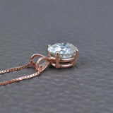 1ct Oval Cut VVS1D Diamond Pendant Solitaire Women 14k Rose Gold Finish NO CHAIN