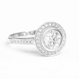 2.2ct Round Cut Diamond Halo Engagement Ring 14k White Gold Finish with Accents