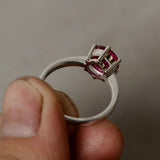 0.5ct Round Cut Pink Ruby Engagement Ring 14k White Gold Finish Solitaire Women