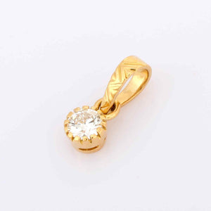 1ct Diamond Pendant Round Cut Solitaire Minimalist 14k Yellow Gold Over NO CHAIN