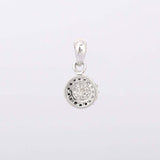 2ct Diamond Pendant Round Cut Cluster Halo 14k White Gold Finish NO CHAIN