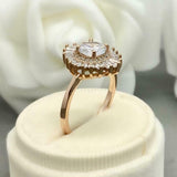 2.2ct Engagement Ring Round Cut Diamond Ballerina Sunburst 14k YellowGold Finish