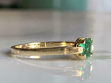 1.4ct Engagement Ring Round Cut Green Emerald Solitaire 14k Yellow Gold Finish