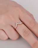 1.5Ct Marquise Round Cut Diamond Crown Shape Wedding Band 14K Rose Gold Finish