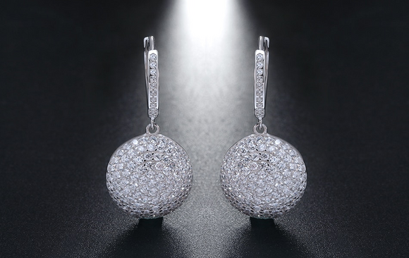 2ct Round Cut Diamond Round Shape for Women Drop Earrings 14k White Gold Finish