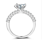 1.5Ct Princess Cut Solitaire with Accents Engagement Ring 14K White Gold Finish