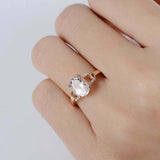 1.7ct Oval Cut Morganite Engagement Ring Split Band Solitaire 14k Rose Gold Over