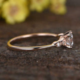 1ct Round Cut VVS1D Diamond Engagement Ring Five Stone 18k Rose Gold Finish