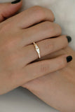 0.4ct Baguette Diamond Engagement Ring 14k Yellow Gold Over Four Stone Delicate