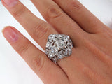 5Ct Round Cut VVS1D Diamond Milgrain Vintage Engagement Ring 14K White Gold Over