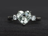 1ct Heart Cut Diamond Engagement Ring 14k White Gold Finish Heart Shaped Trilogy