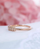 0.5ct Round Cut Diamond Engagement Ring Minimalist Slim Women 14k Rose Gold Over