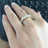 2.25ct Heart Simulated Diamond Full Eternity Wedding Band 14k Yellow Gold Plated