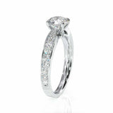 1.8ct Round Cut Diamond Engagement Ring Accent with Solitaire 14k WhiteGold Over