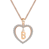 1.2ct Round Cut VVS1D Diamond Custom Alphabet Pendant Chain 14k Rose Gold Finish