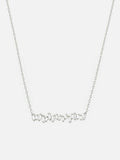 1ct Diamond Pendant with Chain Baguette Cut Geometric Bar 14k White Gold Finish