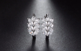 3.5ct Marquise Cut VVS1D Diamond Leaf Style Drop Earrings 14k White Gold Finish