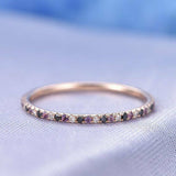 1ct Round Cut Purple Amethyst Wedding Band Ring Full Eternity 14k Rose Gold Over