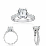 1.2ct Emerald Cut Diamond Engagement Ring Classic Solitaire 14k WhiteGold Finish