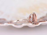 1ct Princess Cut Peach Morganite Solitaire Engagement Ring 18k Rose Gold Finish