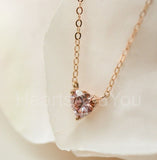 1ct Heart Simulated Peach Morganite Solitaire Pendant Chain 14k Rose Gold Plated